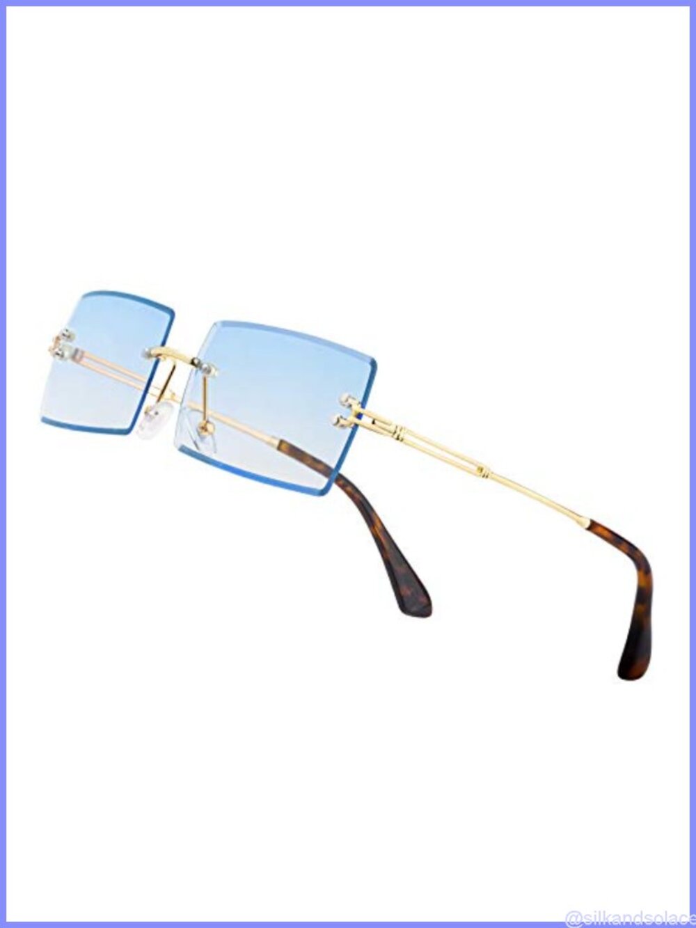 Rimless Rectangle Sunglasses UV400 Tinted Frameless Eyewear Ultralight Unisex